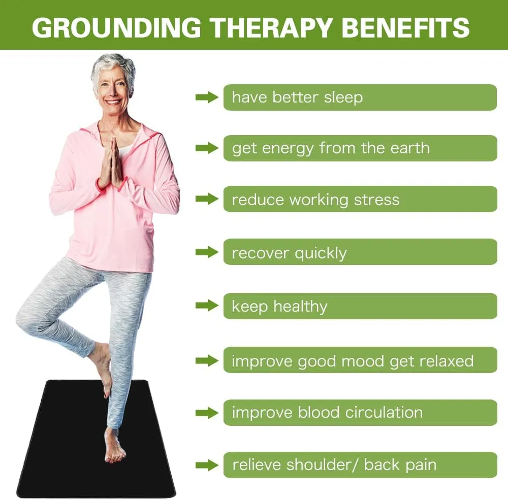 Grounding Mat for Bed, Upgraded Grounding Pad with Pattern Earth Mat with Testing Pen, Grounding Mat for Sleeping