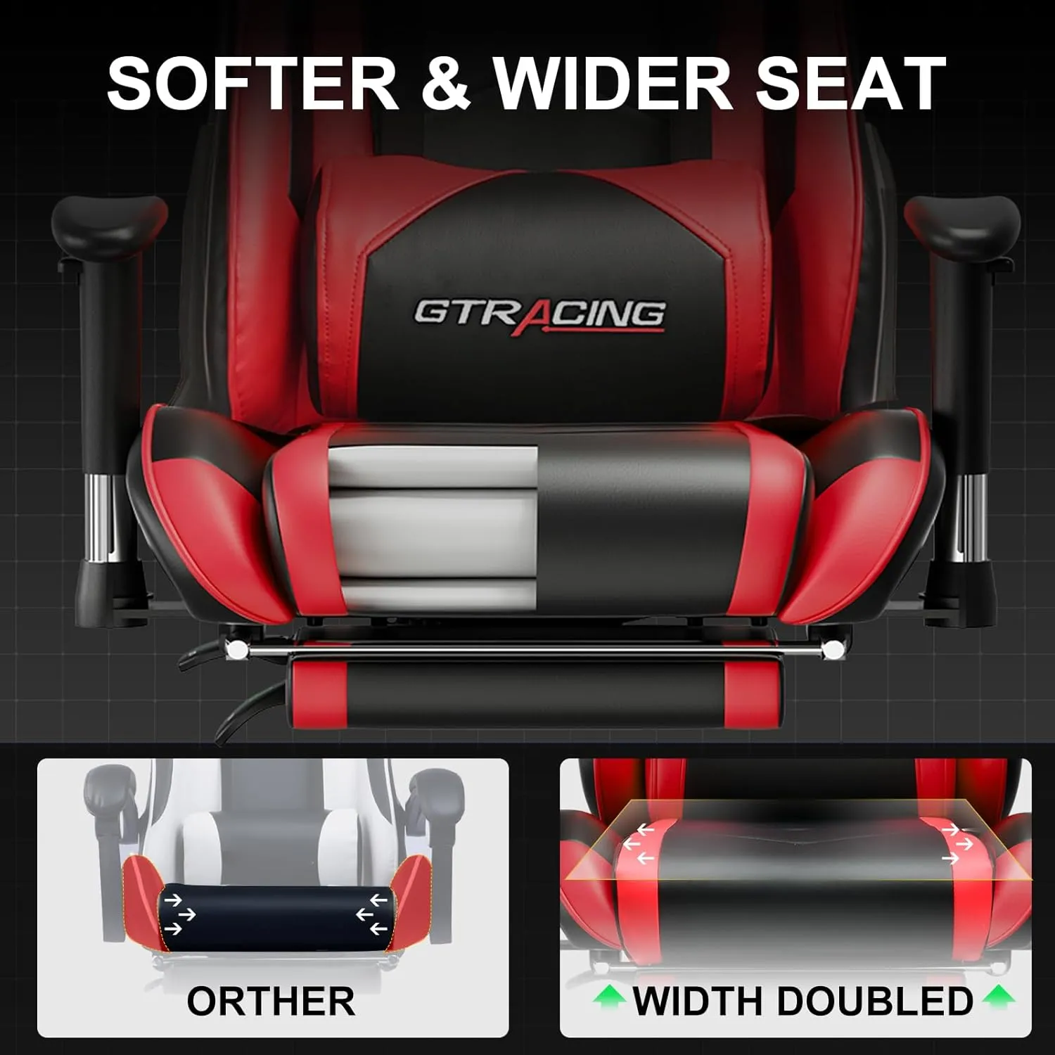 GTRACING Gaming Chair with Footrest, High Back Computer Chair Ergonomic Game Desk Chair Racing Executive Adjustable Swivel Rocker with Headrest and Lumbar Support