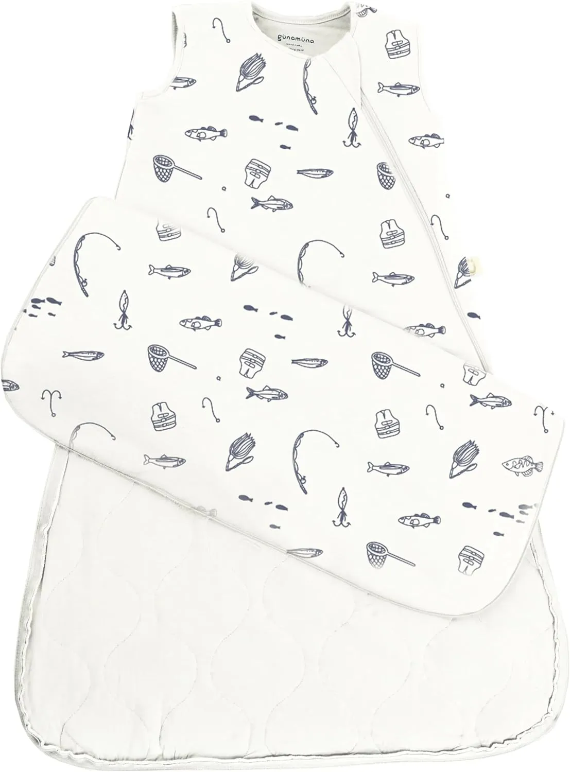 GUNAMUNA günamüna Unisex Baby, Toddler Wearable Blanket, Sleeping Bag Bamboo Rayon, Sleep Sack with Diaper Zipper, 1.0 TOG