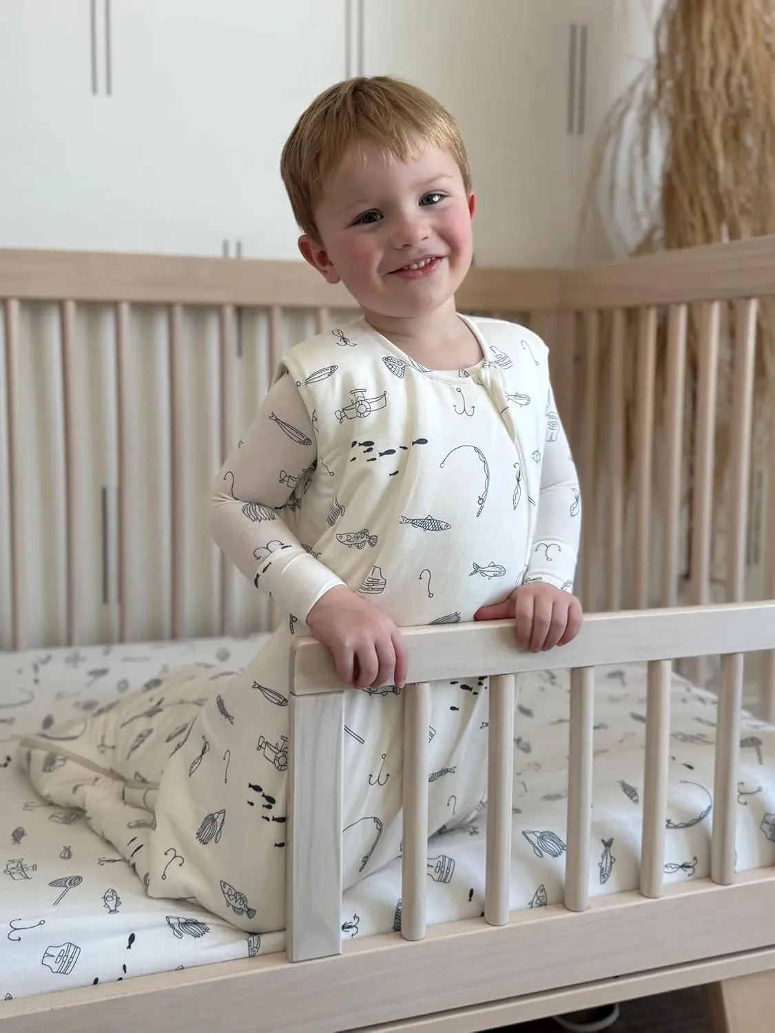 GUNAMUNA günamüna Unisex Baby, Toddler Wearable Blanket, Sleeping Bag Bamboo Rayon, Sleep Sack with Diaper Zipper, 1.0 TOG