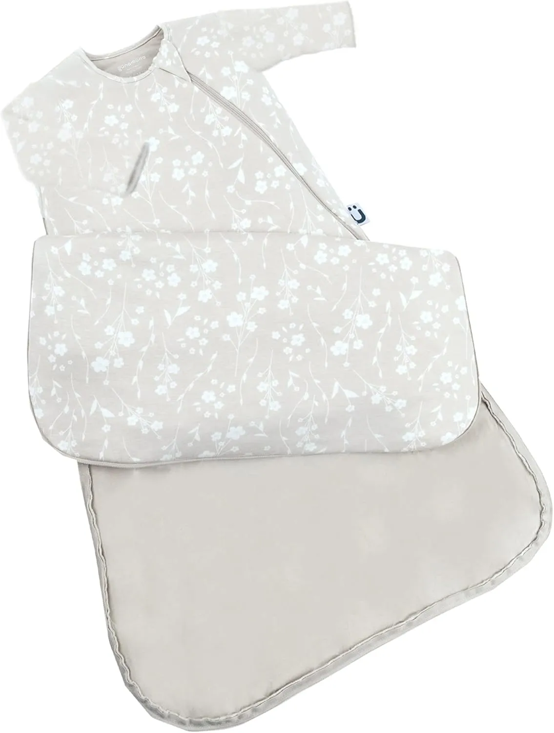 GUNAMUNA Unisex Baby Long-Sleeve Wearable Sleep Bag, 1.0 TOG, Ultra Soft Rayon, Baby Shower Present, Magnolia, 24-36 Months