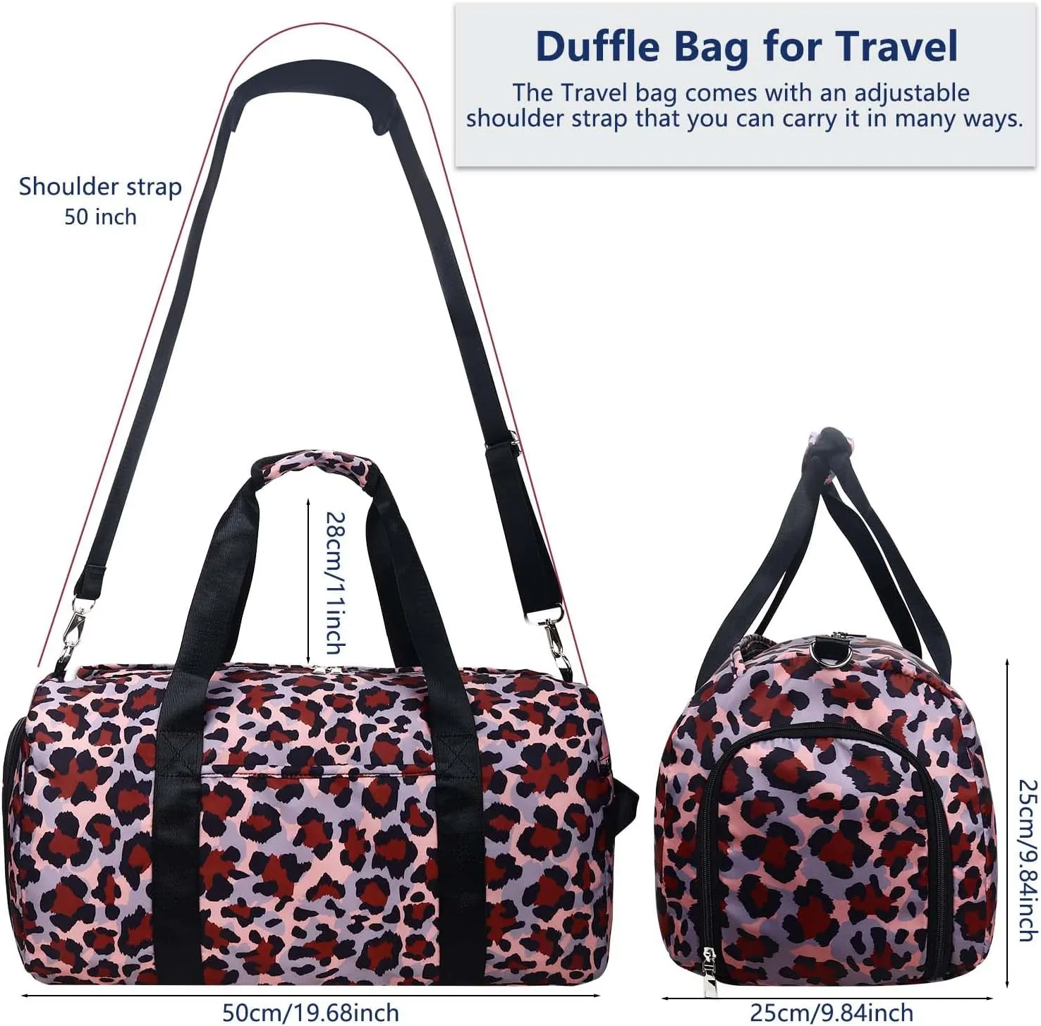 Gym Bag for Women, Small Sport Duffel Bag for Yoga Swim Dance, Gyms and Weekend Getaway,Gymbag Waterproof Dufflebag with Shoe and Wet Clothes Compartments,Carryon Overnight
