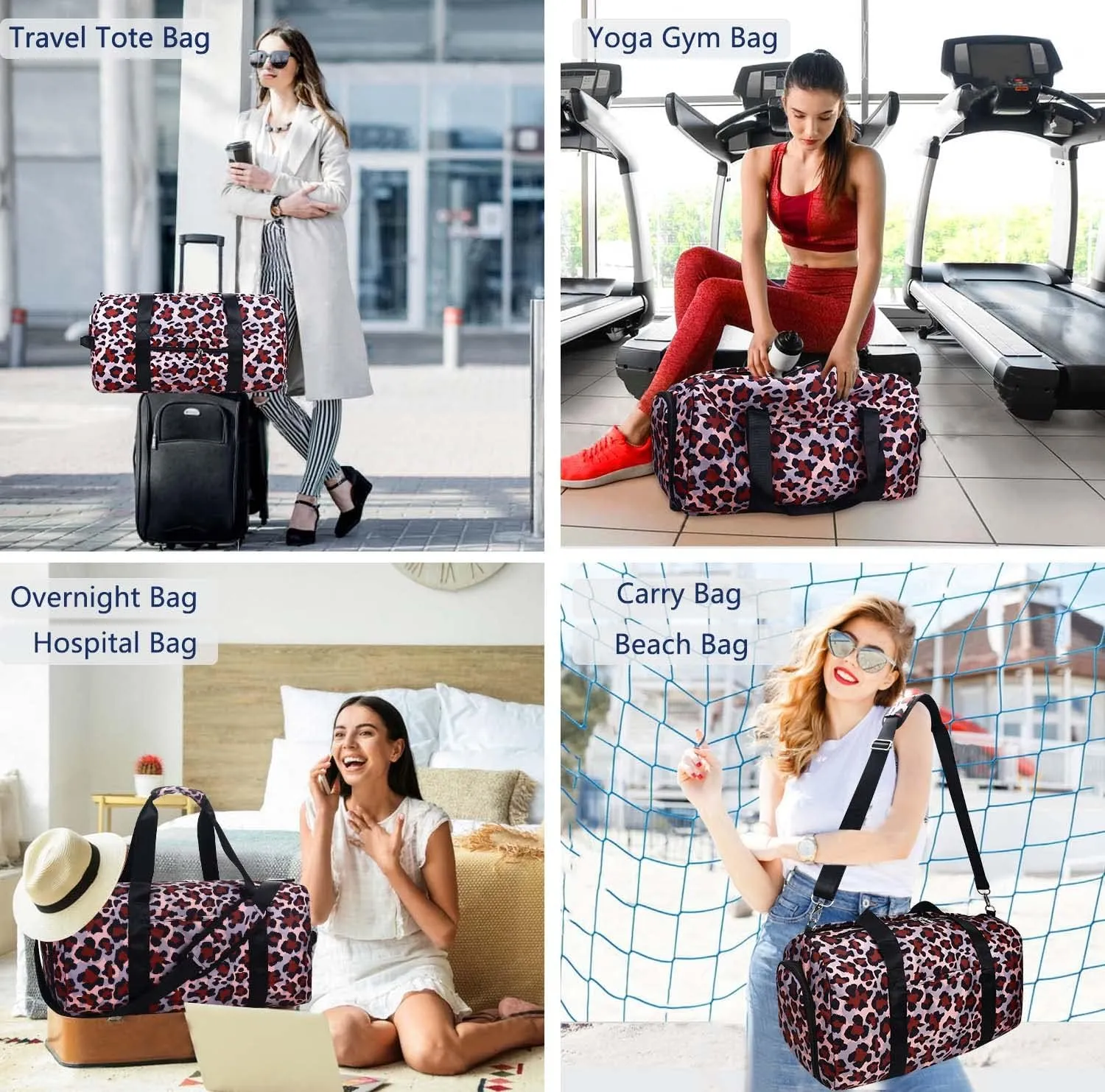 Gym Bag for Women, Small Sport Duffel Bag for Yoga Swim Dance, Gyms and Weekend Getaway,Gymbag Waterproof Dufflebag with Shoe and Wet Clothes Compartments,Carryon Overnight