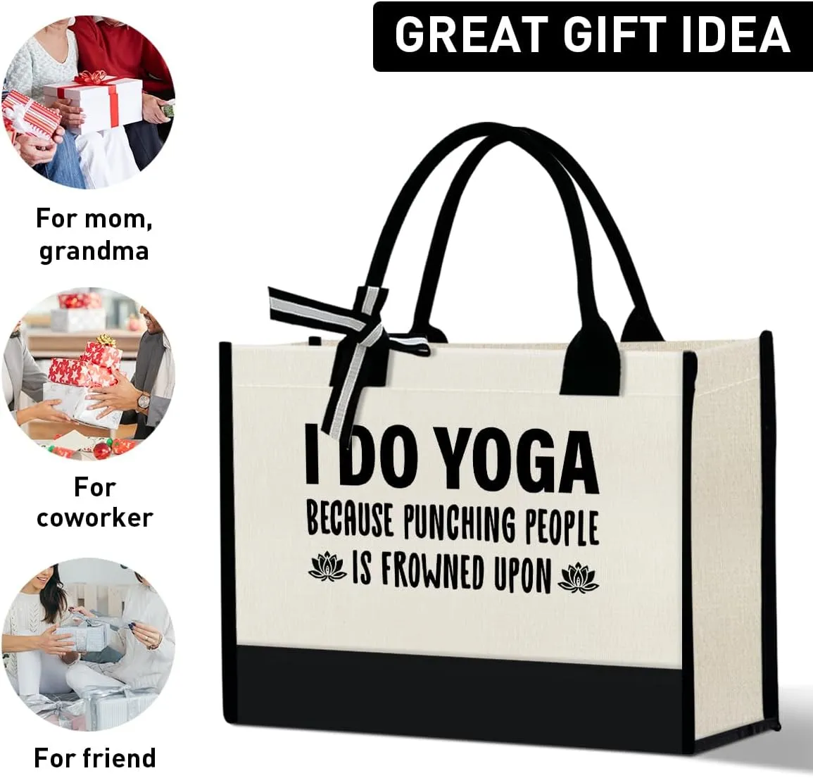 Gym Lover Gifts Canvas Tote Bag, Birthday Christmas Workout Gift for Women Instructor Trainer Grocery Bag