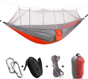Hammock Outdoor Mosquito net Hammock Camping with Mosquito net Ultra Light Camping Aerial Tent (Color : Orange) (Orange)
