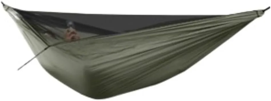 Hamock Ultra-Light Nylon Double Hammock Parachute Cloth Anti-Rollover Elastic Band Encrypted Mosquito Net Hammock Hanmock(B)