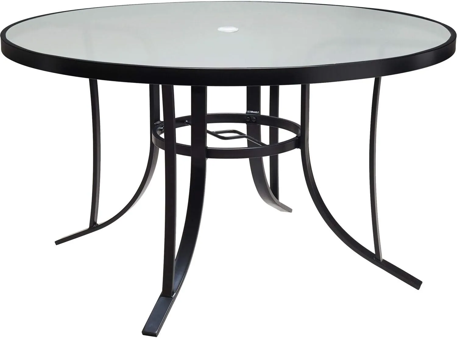 Hanover Lavallette 5-Piece Outdoor Dining Set for 4 with UV-Protected Cushioned Swivel Rocker Chairs and 52'' Round Glass-Top Table, Weather Resistant Modern Patio Dining Set
