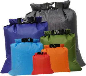 Happyyami 6pcs Roll up Dry Compression Pouches Floating Waterproof Dry Bags for Adventure Kayaking Snorkeling
