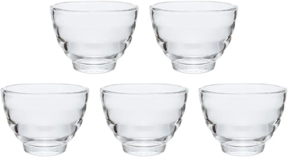HARIO HU-3012 Heat Resistant Glass Cups, Set of 5, Microwave, Oven, Dishwasher Safe, 6.0 fl oz (170 ml), Made in Japan