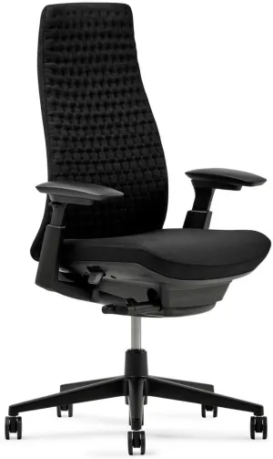 Haworth Fern Ergonomic Office Chair – Stylish and Innovative Desk Chair with Digital Knit Finish - Without Lumbar Support (Charcoal Black)
