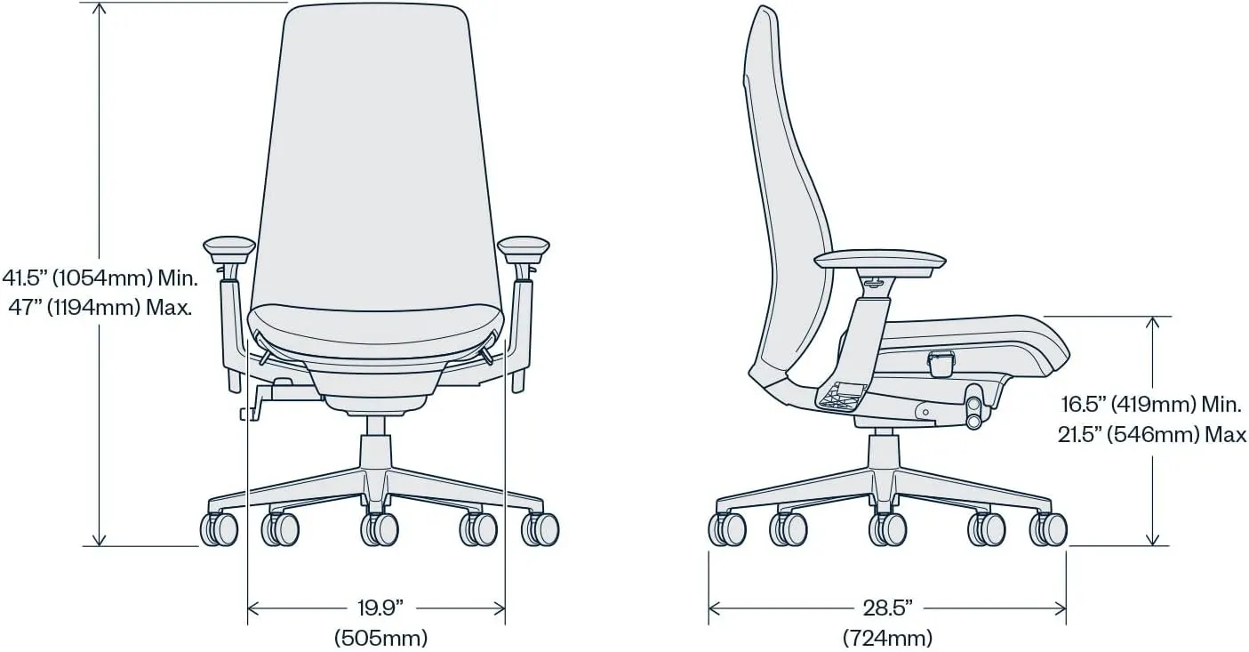 Haworth Fern Ergonomic Office Chair – Stylish and Innovative Desk Chair with Digital Knit Finish - Without Lumbar Support (Charcoal Black)