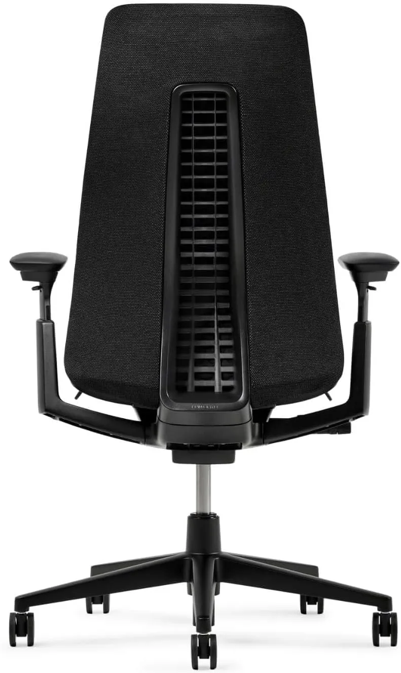 Haworth Fern Ergonomic Office Chair – Stylish and Innovative Desk Chair with Digital Knit Finish - Without Lumbar Support (Charcoal Black)