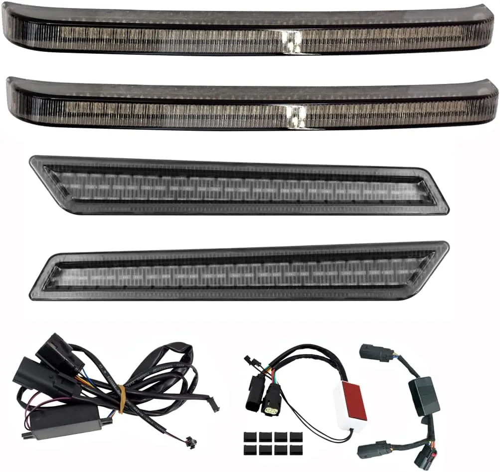 HDBUBALUS Motorcycle Saddlebag Latch Lights Cover & Sequential Brake Turn Signals Tail Light Set Fit for Harley Touring Street Glide Electra Glide Road Glide Road King Ultra Limited 2014-2022 Smoke