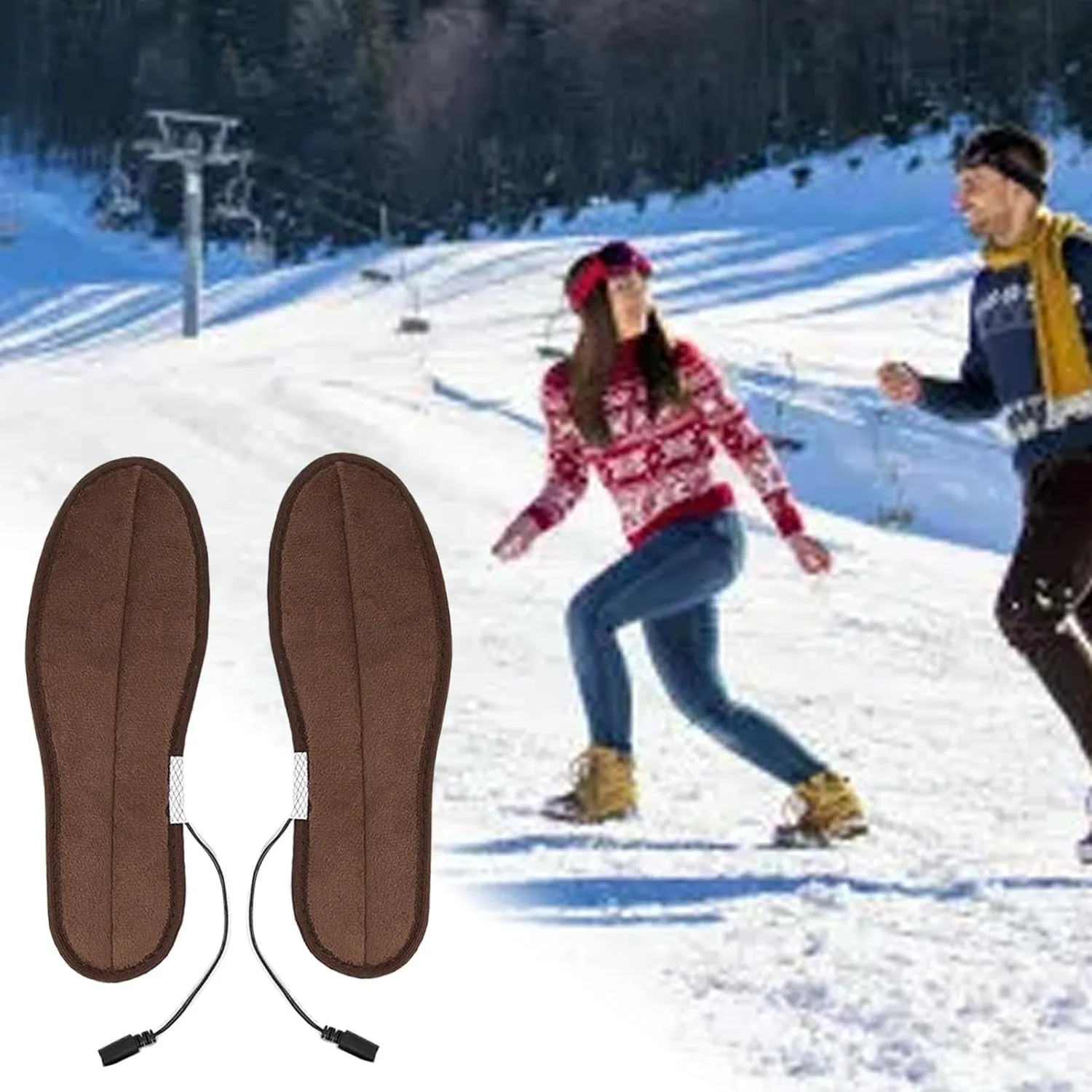 Heated Insoles - USB Electric Heated Foot Warmers - Electric Foot Warmer Insoles Warming Shoe Insoles For Camping - Skiing - Hunting - Outdoor Fishing - Foot Warmers For Feet - Electric Heating Insole