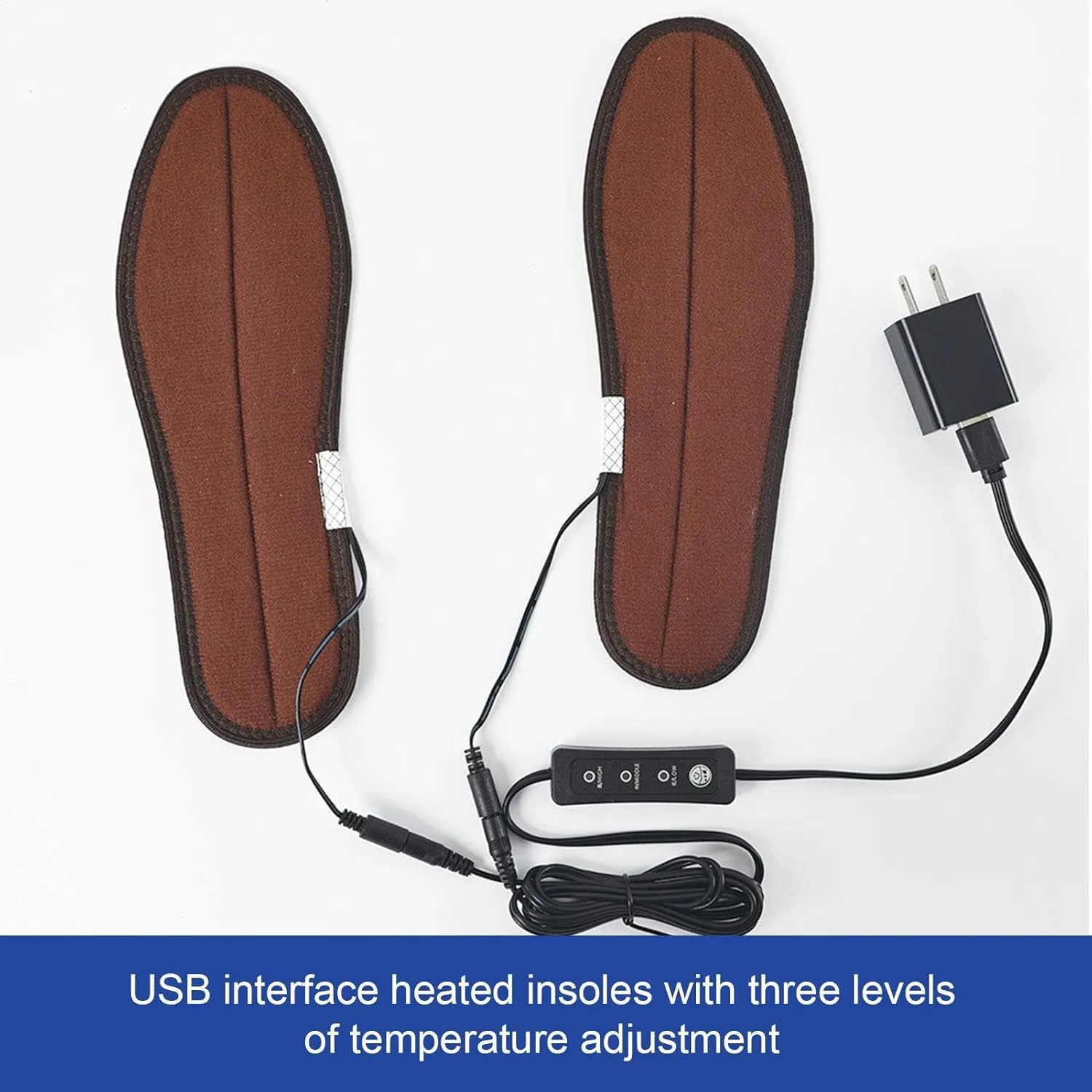 Heated Insoles - USB Electric Heated Foot Warmers - Electric Foot Warmer Insoles Warming Shoe Insoles For Camping - Skiing - Hunting - Outdoor Fishing - Foot Warmers For Feet - Electric Heating Insole