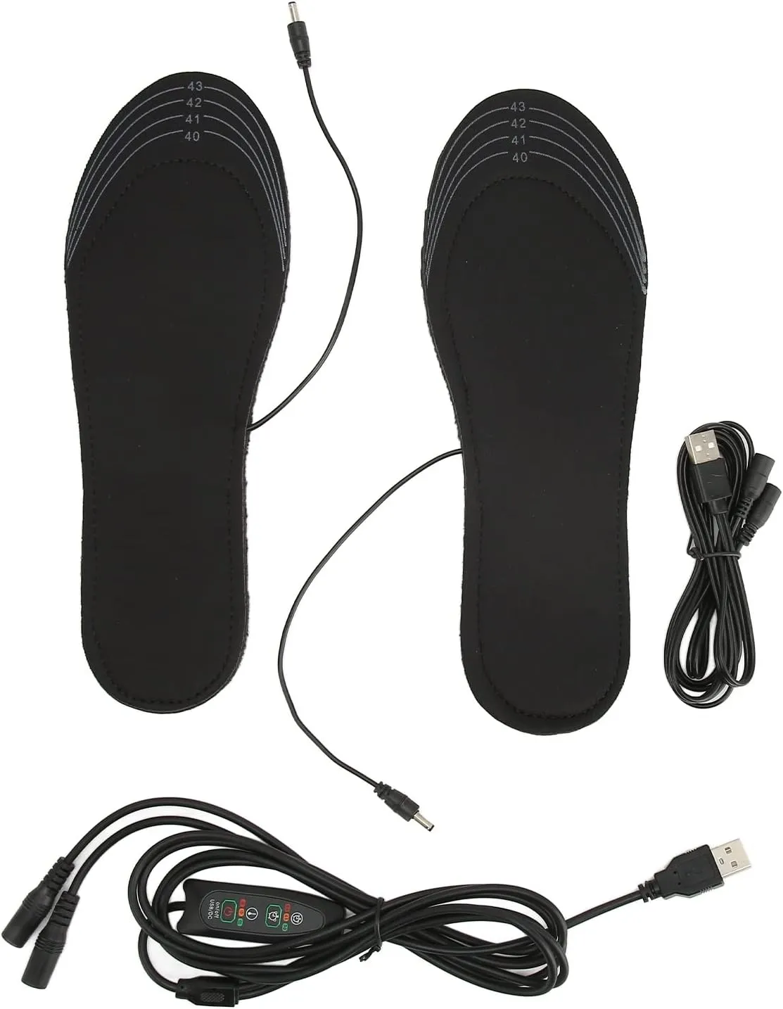 Heated Insoles, USB Rechargeable Heated Shoes Pad with Remote Control,Electric Heated Shoe Insoles Foot Warmers for Outdoor Hunting Camping Skiing(40‑46)