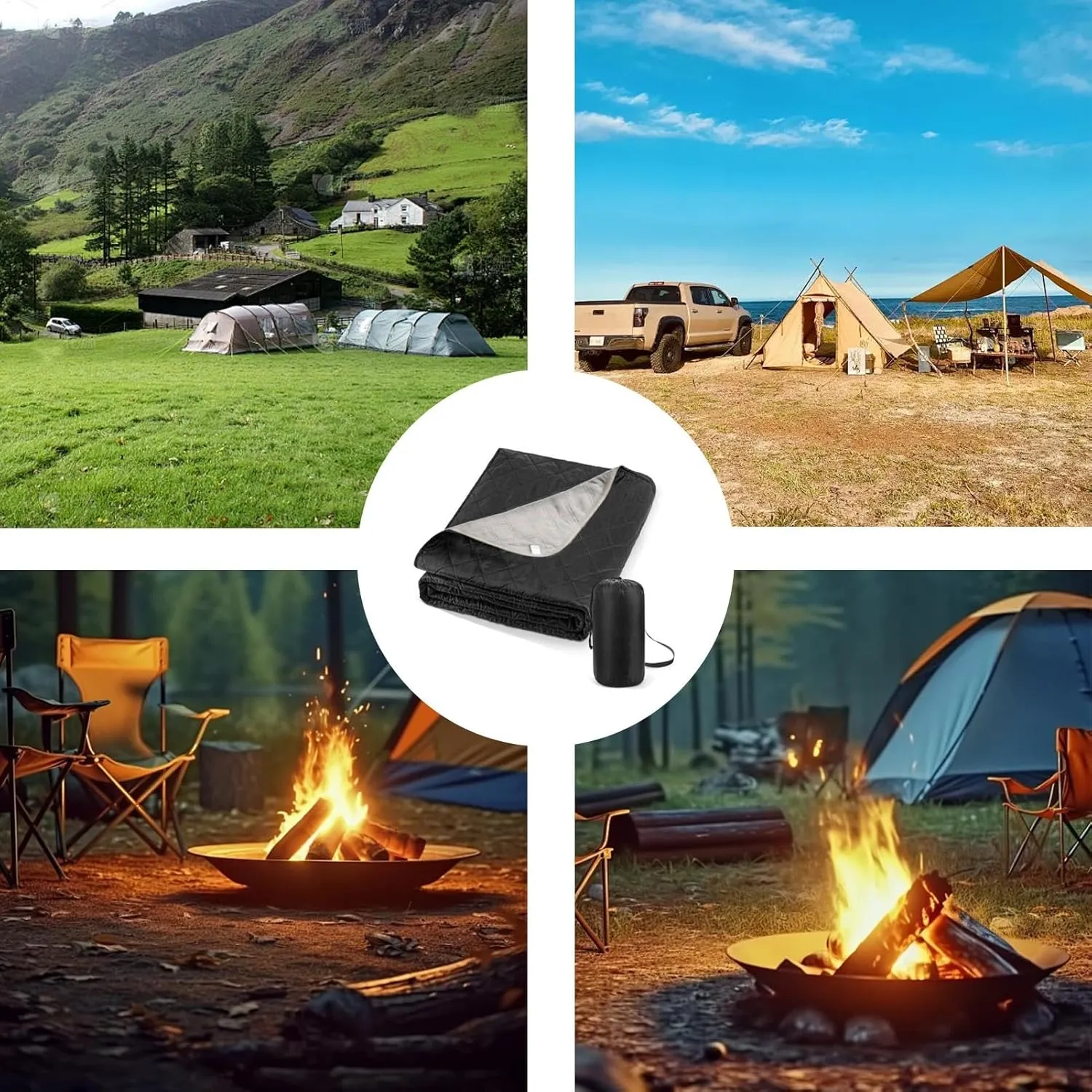 Heated Sleeping Bag Pad - Sleeping Bag Heating Pad, Multifunctional Sleeping Bag | Heating Blanket 6 Heated Zone Camping Mat Sleeping Bag Liner, 3 Gear Electric Sleeping Bag Heater Soft for Car Sofa