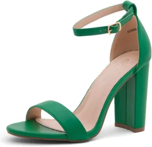 Herstyle Women’s Chunky Block Heels – Open Toe Ankle Strap Sandals, 3.75 Inch High Heels for Wedding, Party & Dressy Occasions – Comfortable Strappy Dress Shoes