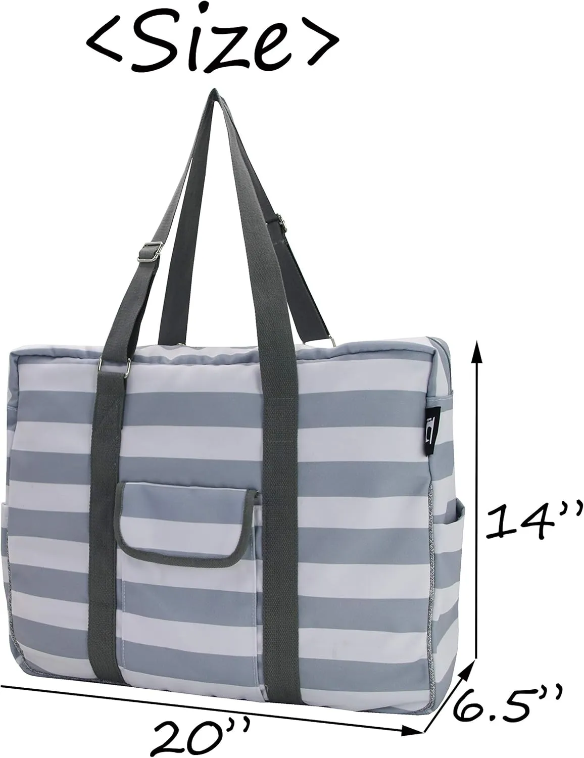 Hibala Canvas Waterproof Beach Bag,Gym/Travel/Pool Bag,Tote For Women&Men,with Adjustable Handle