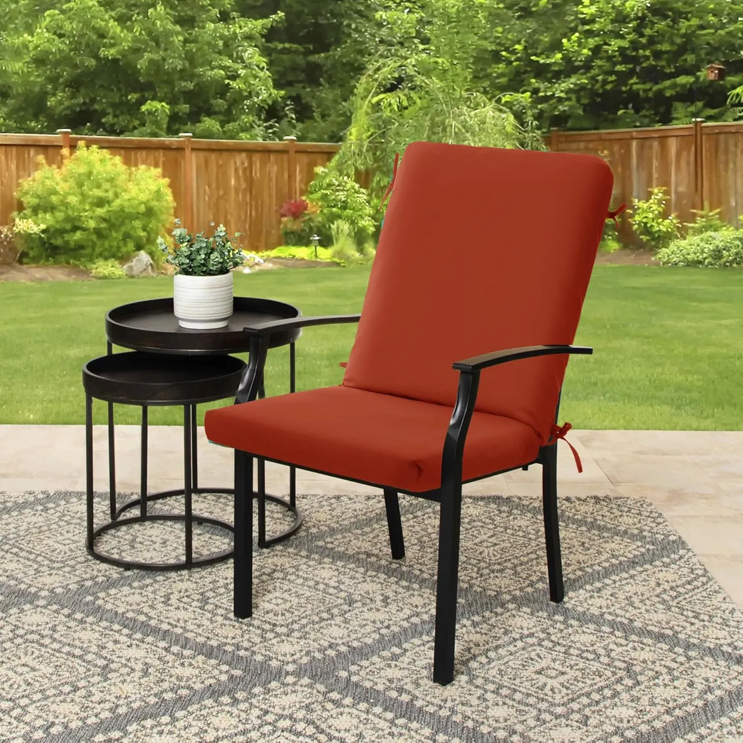 High Back Outdoor Chair Cushions 44''x20'' - Patio Dining Chair Cushions with Waterproof, Fade-Resistant, Removable & Machine-Washable Covers, Rust