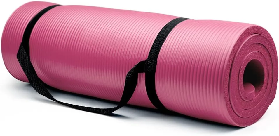High Density Extra Thick Padded Yoga Mat - 3/4 Inch Thick! (PINK)