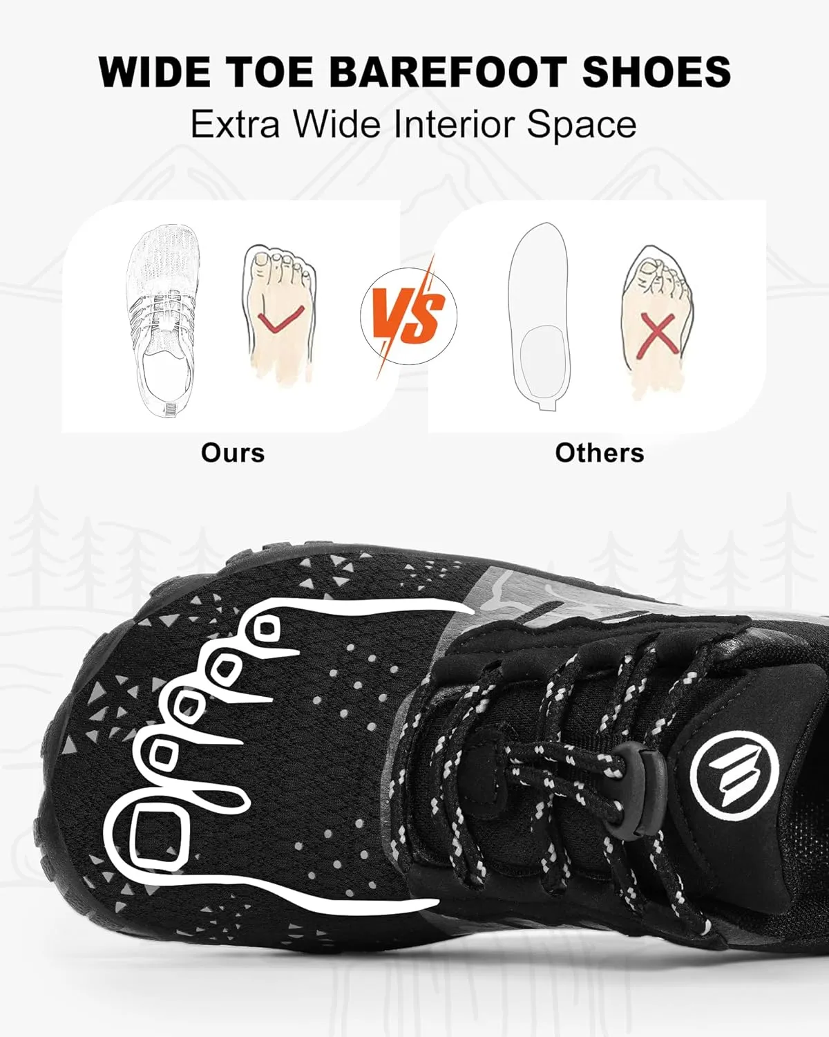 Hike Barefoot Shoes Womens Mens Footwear, Pro Water Shoe Women Men Barefoot Hiking Beach Grounding Shoes for Travel, Wide Toe Box Zero Drop Non-Slip Breathable Lightweight