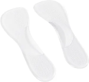 Homoyoyo 2Pairs Transparent Silicone Insoles for High Heel Shoes Gel Absorption Inserts with Arch Support for Comfort Foot Relief and Pressure Absorption