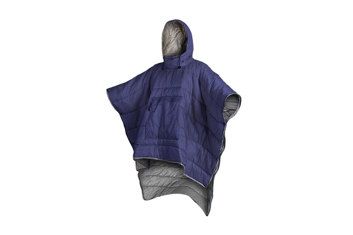 Hooded Trustworthy - Thermal Bag Wearable Navy Top-rated Sleeping Poncho Blanket Camping Blue