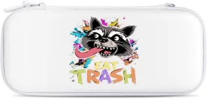 Hooligan Raccoon Eat Garbage Hard Shell Travel Case with Rope 15 Game Card Pockets Compatible with Switch Protective