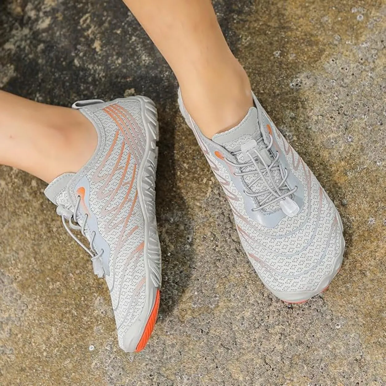 Hrtesus Grounding Shoes with Copper for Women Men Earthing Shoes Grounded Barefoot Footwear Wide Toe Highly Elastic Non-Slip Sneakers