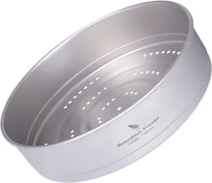 iBasingo Titanium Soup Pot Steamer Set with Foldbale Hanging Handle Lightweight Portable Cookware for 3-5 Persons in Camping Picnic Hiking Travel Household