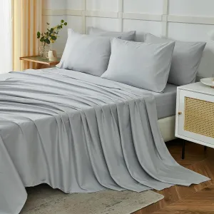 ILAVANDE Queen Sheets Set 6 Piece,Hotel Luxury Super Soft 1800 Series Microfiber Queen Bed Sheets Set-Wrinkle Free & Breathable-14 Deep Pocket Sheets for Queen Size Bed(Queen,Light Grey)