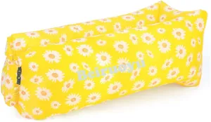 Inflatable Lounger Air Chair Sofa Bed Sleeping Bag Couch for Beach Camping Lake Garden ¡­ (Yellow (Little Daisy))