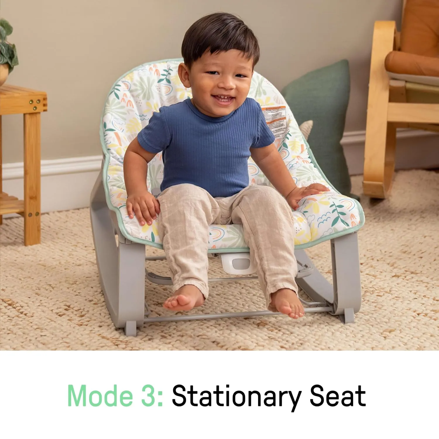 Ingenuity Keep Cozy 3-in-1 Grow with Me Vibrating Baby Bouncer Seat & Infant to Toddler Rocker, Vibrations & Toy Bar, 0-30 Months Up to 40 lbs (Madi)