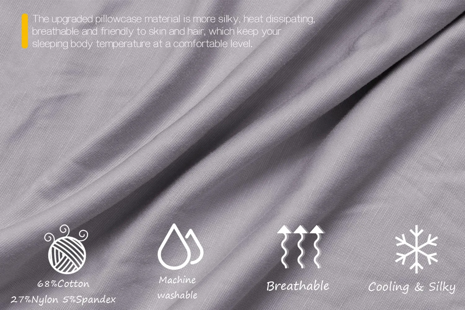 INSEN Cooling Pregnancy Pillow, Maternity Pillow with Tencel Cover,C Shaped for Pregnant and Side Sleeping (Cooling Light Grey)