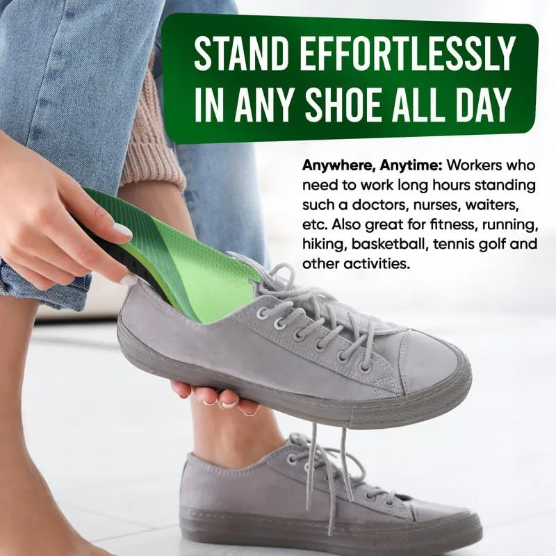 Insoles 2.0 for Men & Women – Plantar Fasciitis, Heel Pain, Flat Feet & Overpronation | Heavy-Duty Arch Support for Standing All Day | Built for 200  lbs | Men’s 6-7.5 / Women’s 7-8.5