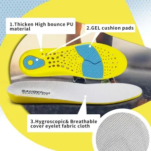 Insoles for Men and Women,SoftComfort Cushioning Breathable,Gel Shock-Absorption,Elastic Shoe Inner Soles forWorking,Walking,Sporting (XL(Men 11-14/Women 12-14.5))