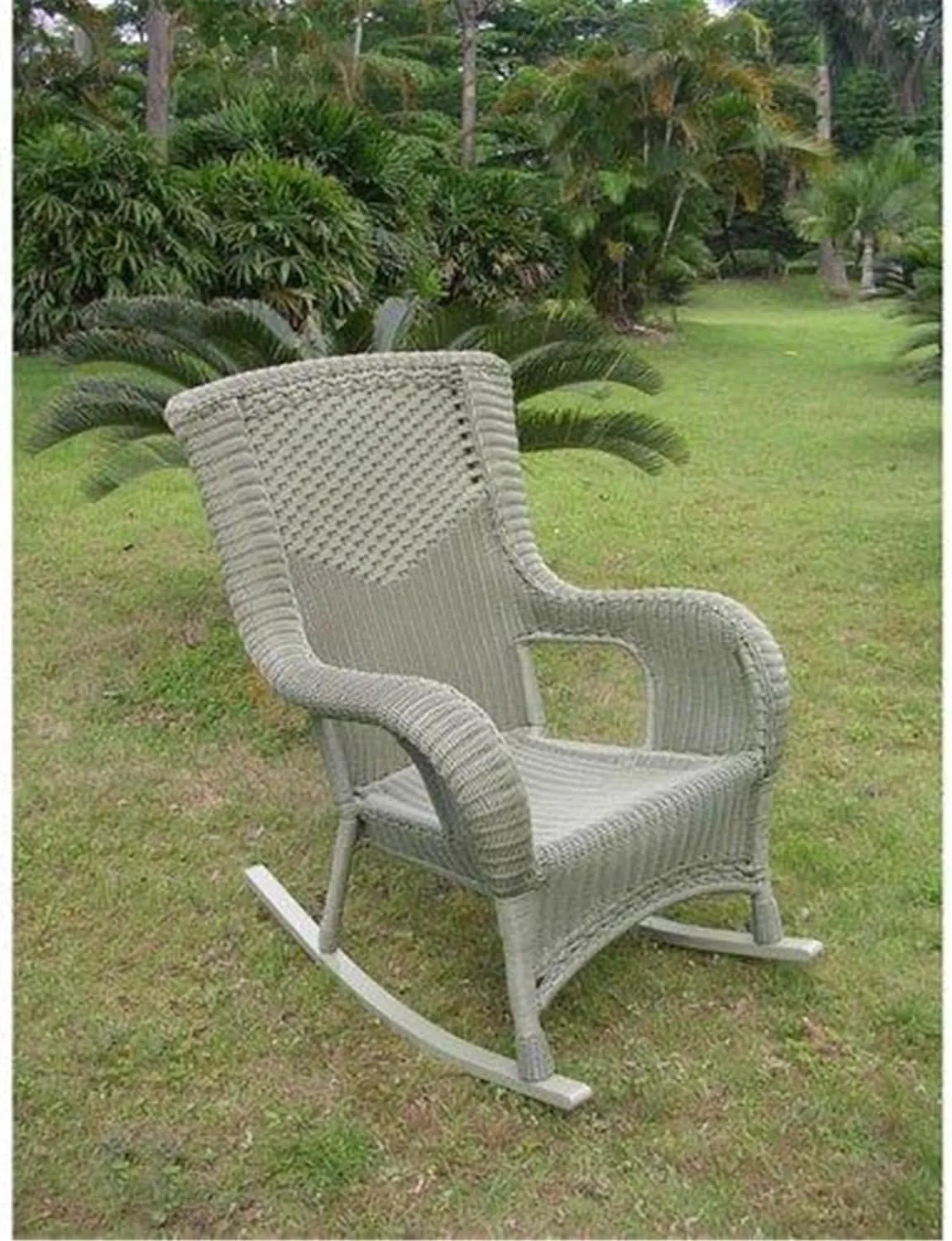 International Caravan Furniture Piece San Tropez Resin Wicker Aluminum Rocker