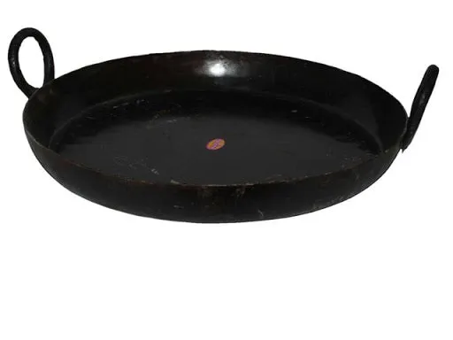 Iron Jalebi Kadhai Wok, Riveted Handles, 18" Round, Heavy Duty