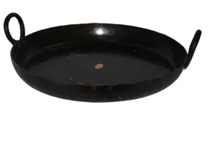 Iron Jalebi Kadhai Wok, Riveted Handles, 18" Round, Heavy Duty