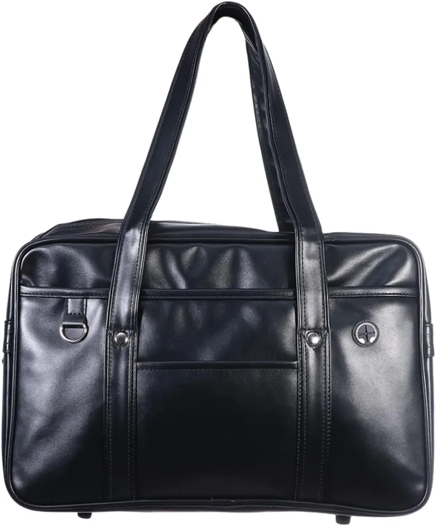 Japanese Style Handle Bag PU Computer Bag for Men Women Waterproof Commuter Briefcase