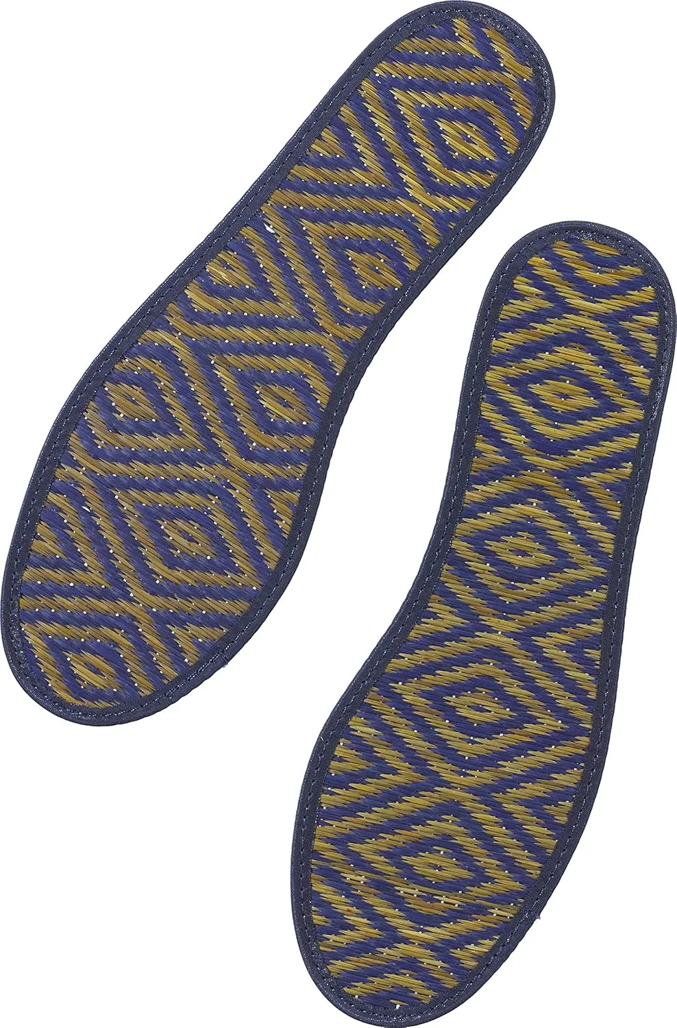 Japanese Traditional Organic Igusa Insoles, Smooth Sweat-Absorbing Deodorant Non-Slip Breathable Insoles Made of Igusa (Japanese Soft Rush Grass) (US Size 5, 23-23.5cm, Blue)