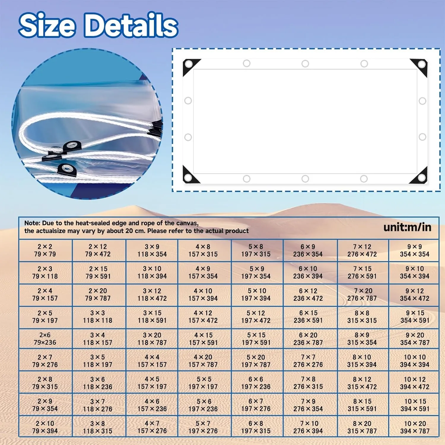 JHIAADEYPVC Small Tarpaulin Transparent,Reinforced Transparent,Heavy-Duty Waterproof Clear Tarpaulin,Thicken Clear Tarp Waterproof,Groundsheet, Outdoor Polyethylene Sheeting(10 * 20m/394 * 787in)