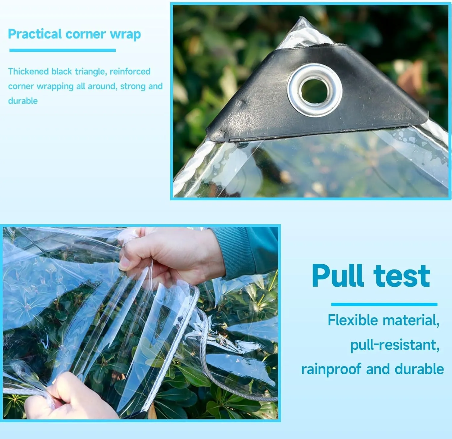 JHIAADEYPVC Transparent Tarpaulin,Thicken Clear Tarp Waterproof,Dog Kennel Roof Canopy Outdoor,Heavy-Duty Waterproof Clear Tarpaulin, Pvc Clear Tarpaulin,Groundsheet, Outdoor Polyethylene Sheeting(9*2