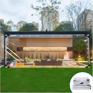 JHIAADEYPVC Transparent Tarpaulin,Thicken Clear Tarp Waterproof,Dog Kennel Roof Canopy Outdoor,Heavy-Duty Waterproof Clear Tarpaulin, Pvc Clear Tarpaulin,Groundsheet, Outdoor Polyethylene Sheeting(9*2