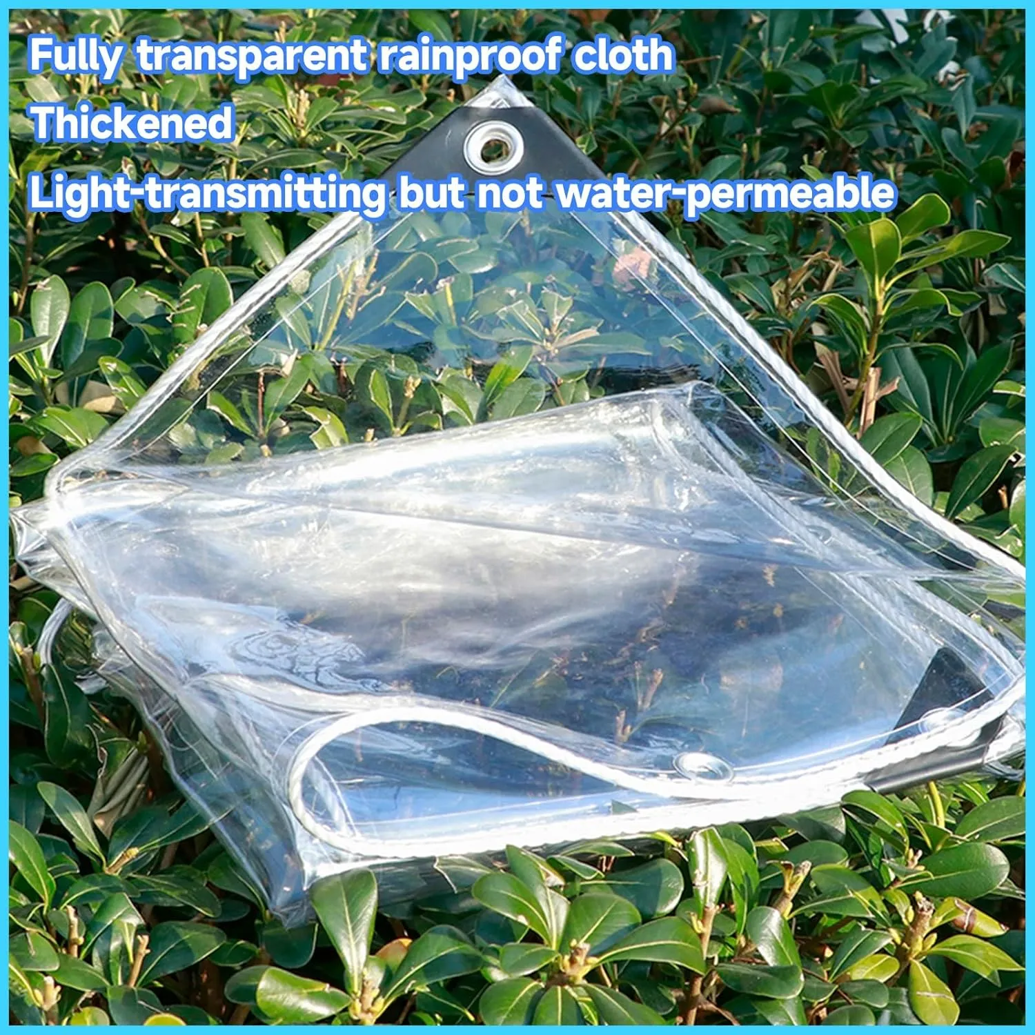 JHIAADEYPVC Transparent Tarpaulin,Thicken Clear Tarp Waterproof,Dog Kennel Roof Canopy Outdoor,Heavy-Duty Waterproof Clear Tarpaulin, Pvc Clear Tarpaulin,Groundsheet, Outdoor Polyethylene Sheeting(9*2