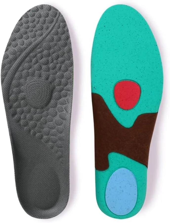 Jogging Marathon Insoles Cushion Light Soft Breathable Deodorant Sole Massage Running Insert Sports Shoes Pad Men Women(44)