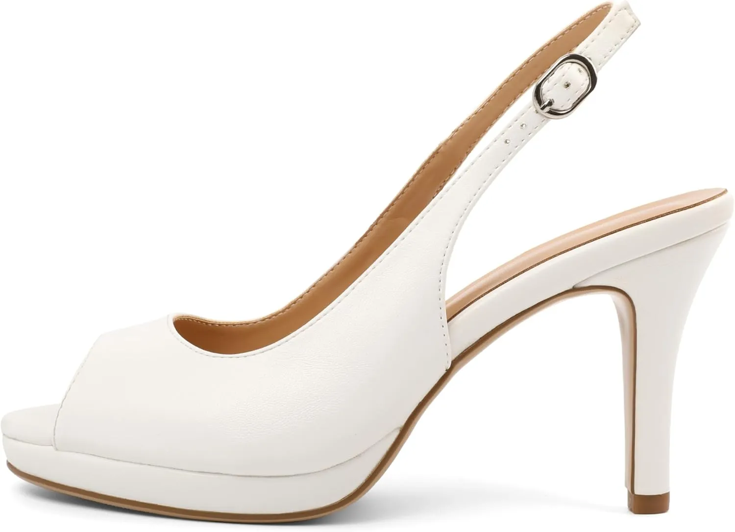 Joseywade Women's Slingback Heels Peep Toe Platform Stilettos 3.5 Inch High Heel Dress Shoes