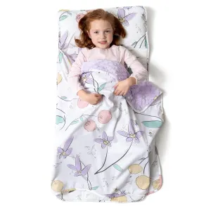 JumpOff Jo - Toddler Nap-Mat - Sleeping Bag for Kids with Removable Pillow and Ultra Soft Blanket for Preschool, Daycare, and Sleepovers - Fairy Blossoms