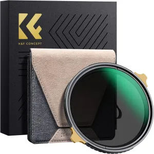 K&F Concept 82mm Variable ND Lens Filter ND2-32 (1-5 Stops) High Definition Adjustable Neutral Density Filter with 36 Multi-Layer Coatings (Nano X PRO Series)
